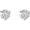 14 Karat White Gold 1 Carat Natural Diamond Friction Post Earrings