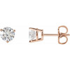 14 Karat Rose Gold 1 Carat Natural Diamond Friction Post Earrings