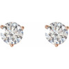 14 Karat Rose Gold 1 Carat Natural Diamond Friction Post Earrings