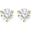 14 Karat Yellow Gold 7 mm Round  Lab Grown Moissanite Earrings