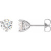 14 Karat White Gold 7 mm Round  Lab Grown Moissanite Earrings