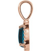 14 Karat Rose Gold London Blue Topaz and .04 carat Diamond Halo Style Pendant