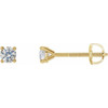 14 Karat Yellow Gold 0.13 Carat Natural Diamond Cocktail Style Threaded Post Earrings