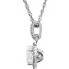 14 Karat White Gold White Sapphire and 0.10 Carat Diamond 18 inch Necklace