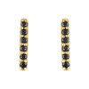 14 Karat Yellow Gold 0.10 Carat Natural Black Diamond Bar Earrings