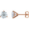 14 Karat Rose Gold 2.00 Carat Grown Diamond Stud Earrings