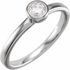 White Gold Ring 14 Karat 0.50 Carat Lab Grown Diamond Bezel Set Ring