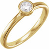 Yellow Gold Ring 14 Karat 1 Carat Lab Grown Diamond Bezel Set Ring