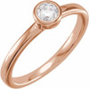 Rose Gold 14 Karat 1 Carat Lab Grown Diamond Bezel Set Ring