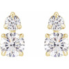 14 Karat Yellow Gold 1 Carat Lab Grown Diamond Earrings