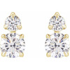 14 Karat Yellow Gold 1 Carat Lab Grown Diamond Earrings