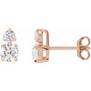14 Karat Rose Gold 1 Carat Lab Grown Diamond Earrings