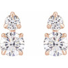 14 Karat Rose Gold 1 Carat Lab Grown Diamond Earrings