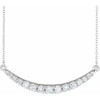 14K White 0.75 Carat Lab Grown Diamond French-Set Bar 18 inch Necklace
