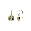 Perfect Gift Idea in Checkerboard Green Quartz and Diamond Earrings or Semi Set