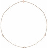14 Karat Rose Gold 0.33  Carat Lab Grown Diamond 3 Station 18 inch Necklace