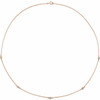14 Karat Rose Gold 0.25 Carat Lab Grown Diamond 5 Station 18 inch Necklace