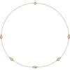 14 Karat Rose Gold 0.75 Carat Lab Grown Diamond 5 Station 18 inch Necklace