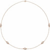 14 Karat Rose Gold 1 Carat Lab Grown Diamond 5 Station 18 inch Necklace