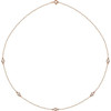 14 Karat Rose Gold 0.50 Carat Lab Grown Diamond 5 Station 18 inch Necklace