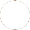 14 Karat Rose Gold 0.20 Carat Lab Grown Diamond 3 Station 18 inch Necklace