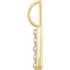 14 Karat Yellow Gold Cultured White Pearl Initial L Charm