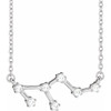 14K White 0.16 Carat Natural Diamond Leo 16 inch Necklace