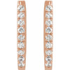 14 Karat Rose Gold 0.20 Carat Natural Diamond Hoop Earrings