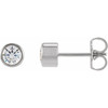 14 Karat White Gold 4 mm Round 0.50 Carat Lab Grown Diamond Earrings