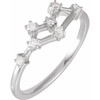 White Gold Ring 14 Karat 0.17 Carat Natural Diamond Gemini Constellation Ring