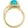 White Diamond in 14 Karat Yellow Gold Turquoise and 0.17 Carat Diamond Ring
