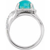 Real Diamond Ring in Platinum Turquoise and 0.17 Carat Diamond Ring