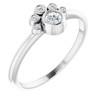 Genuine Diamond set in 14 Karat White Gold 0.16 Carat Diamond Ring
