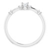 White Gold Ring 14 Karat Natural White Sapphire and 00.17 Carat Natural Diamond Halo Style Ring