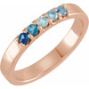 14 Karat Rose Gold Natural Blue Multi-Gemstone Midi Ring