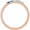 14 Karat Rose Gold Natural Blue Multi-Gemstone Midi Ring