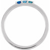 14 Karat White Gold Blue Multi-Gemstone Midi Ring