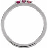 14 Karat White Gold Pink Multi-Gemstone Midi Ring