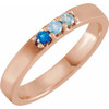 14 Karat Rose Gold Blue Multi-Gemstone Midi Ring