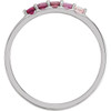 14 Karat White Gold Natural Pink Multi-Gemstone Midi Ring