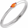 Platinum Natural Pink Coral Stackble Ring