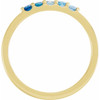 14 Karat Yellow Gold Natural Blue Multi-Gemstone Midi Ring