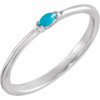Platinum Natural Turquoise Stackble Ring