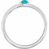 Platinum Natural Turquoise Stackble Ring