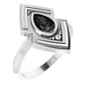 Sterling Silver Onyx Geometric Ring