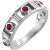 White Gold Ring 14 Karat Natural Rhodolite Garnet and 0.25 Carat Natural Diamond Bezel Set ring