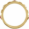 Yellow Gold Ring 14 Karat Natural Rhodolite Garnet and 0.25 Carat Natural Diamond Bezel Set ring