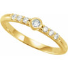 Yellow Gold Ring 14 Karat Natural Moonstone & 0.17 Carat Natural Diamond Stackable Ring