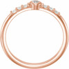 Rose Gold 14 Karat Natural Moonstone and 00.17 Carat Natural Diamond Stackable Ring