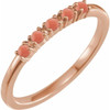 Rose Gold 14 Karat Natural Pink Coral Stackable Ring